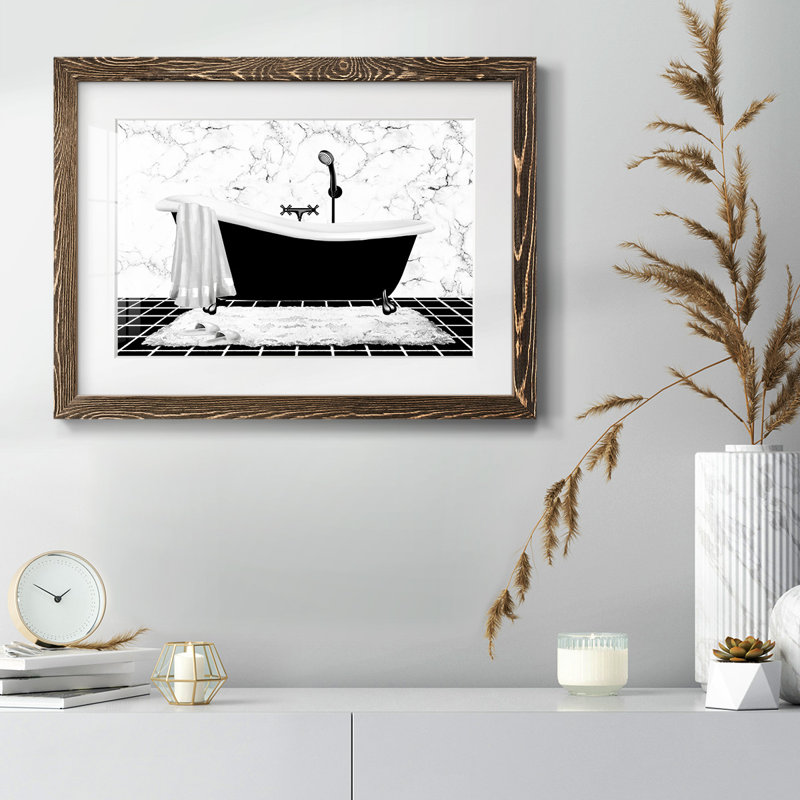 Modern Bath I, Cadre noyer, H 26 po x l 38 po x P 1,5 po