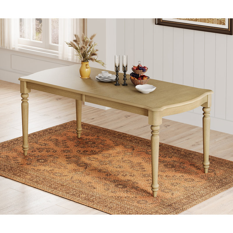 Oak Dining Table For 6–8 People,  Dining Room Table With Solid Rubber Wood Legs For Kitchen