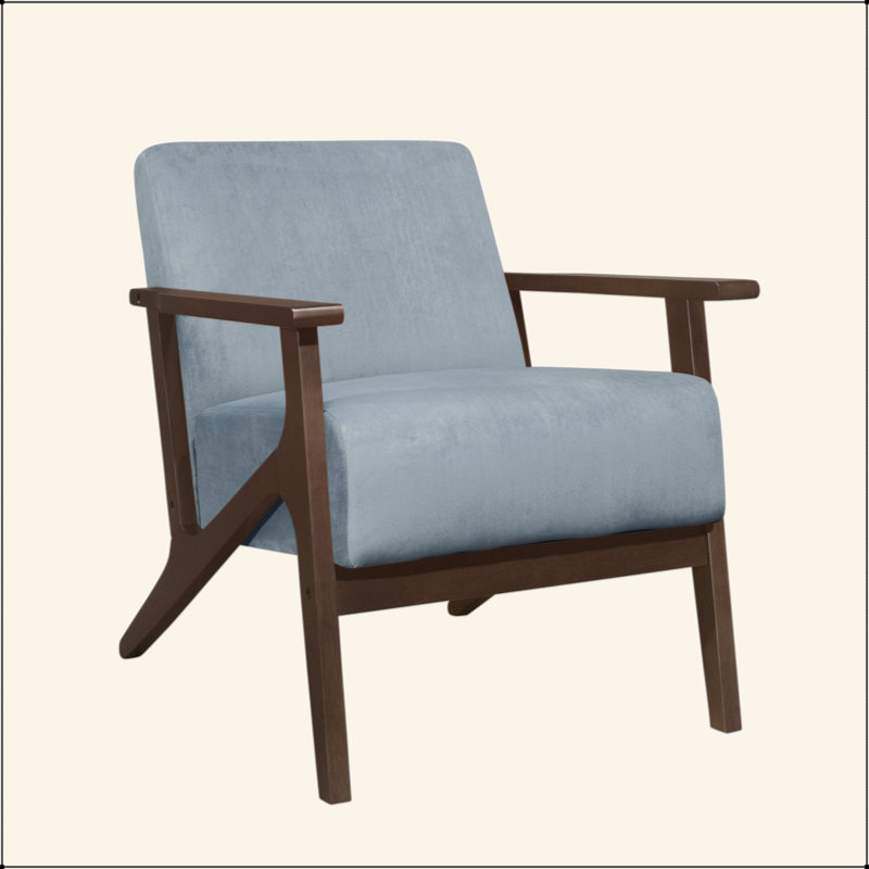Structure en bois massif avec rembourrage de dossier de siège d'appoint 1 pièce Modern Home Furniture, Bleu gris