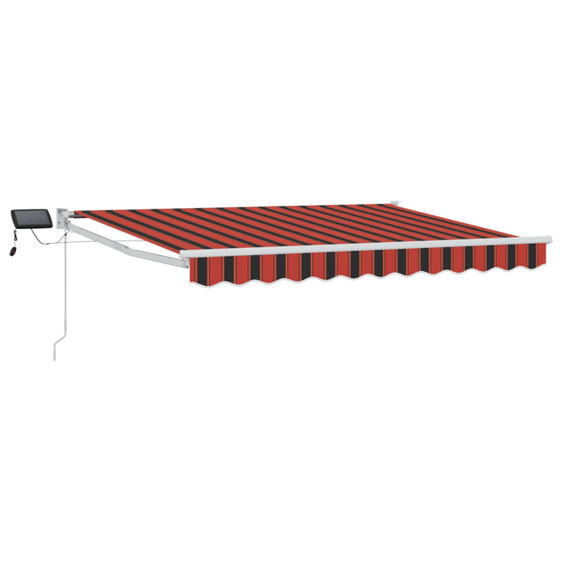 VidaXL Polyester Cover Retractable Patio Awning, Orange/Black/White, 250cm W x 200cm D