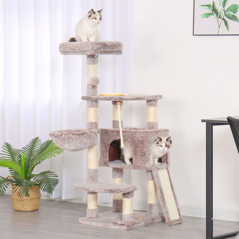 Arbre à chat Evalena, H 49,61 po x l 15,75 po x L 17,72 po, Gris foncé
