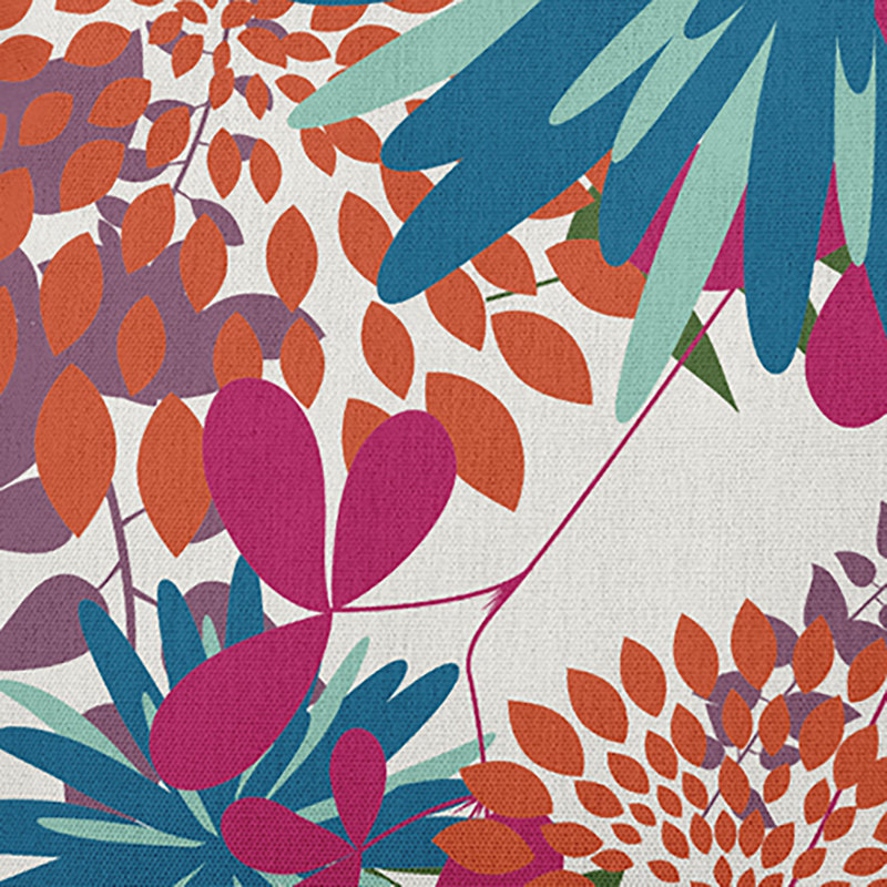 Coussin décoratif floral intérieur / extérieur en polyester, H 20 po x l 20 po, Carré