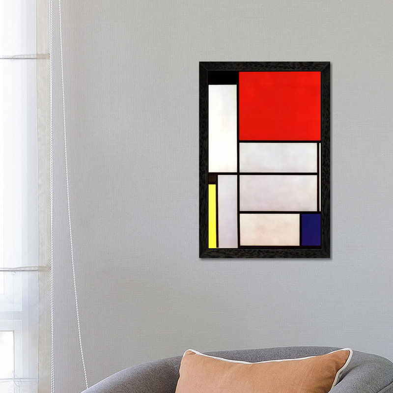 Tableau L, 1921 by Piet Mondrian - Print on Canvas, 66.04 cm H x 45.72 cm W, Black Framed