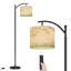Lampe sur pied à arc avec fleurs et couleurs pastel douces avec abat-jour réglable et lampe 3 lumières à DEL avec télécommande pour salon