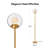 CORE 50.4"H Gold LED Floor Lamp – Dual-Layers Globe Glass Shade, 4 Levels Touch Dimmable, Vintage Tall Standing Lamp for Corners, Living Room, Bedroom, Home Office