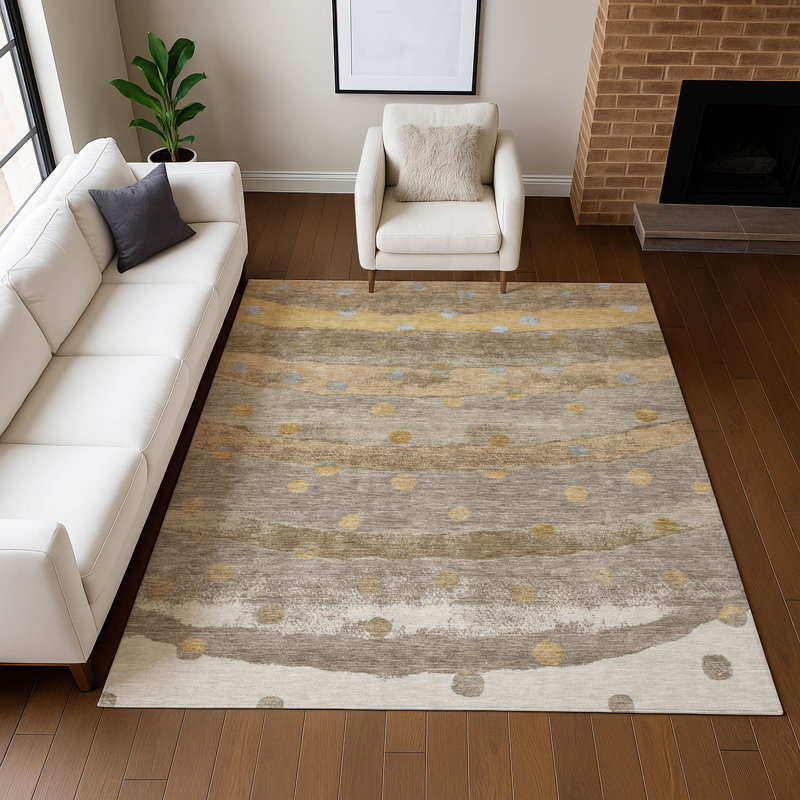 Tapis intérieur / extérieur lavable à la machine Chantille ACN2696, Taupe, 10 pi x 14 pi