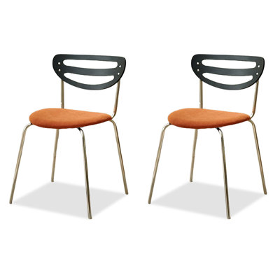 Chaise d'appoint 18,5 po à dossier solide orange (ensemble de 2)