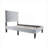 Twin Size Platform Bed Luxury Tufted Cool Gray Velvet Upholstered Adjustable V-Stitched Headboard