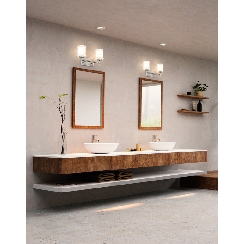Meuble-lavabo 2 lumières Zowie, Nickel brossé