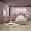 Commode à 6 tiroirs en tissu rose
