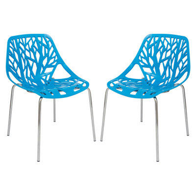 Stackable Dining Side Chairs with Floral Cutout Back and Stainless Steel Legs – Modern Kitchen, Restaurant, or Banquet Seating