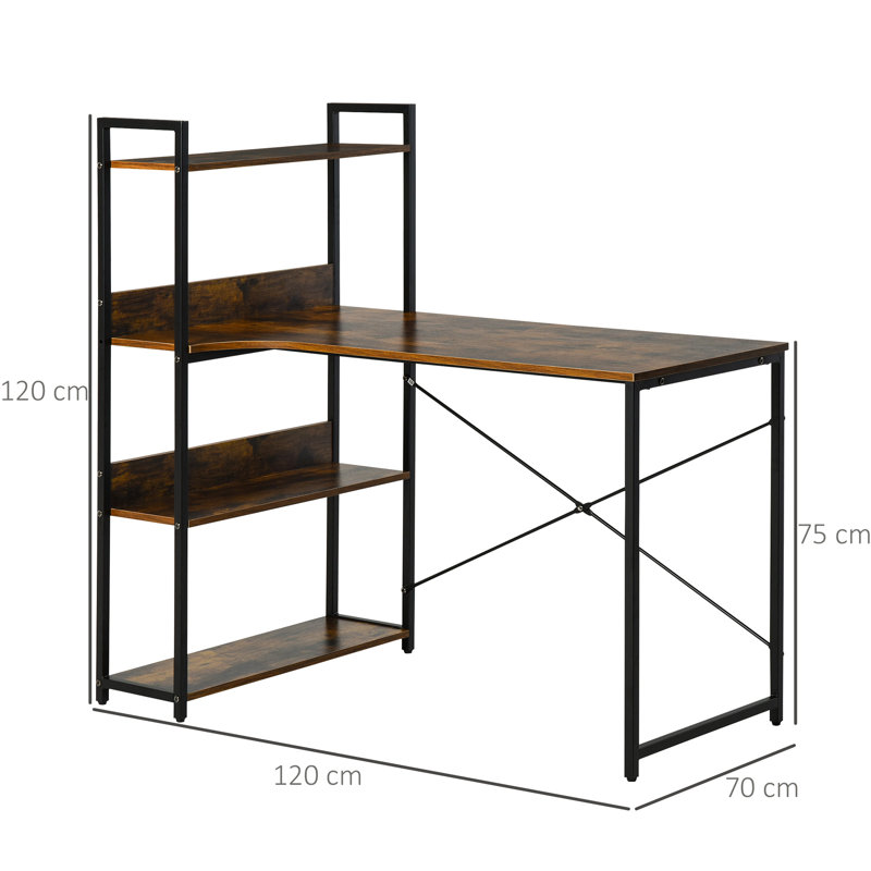 Buskerud Metal Base Computer Desk, Brown/Black