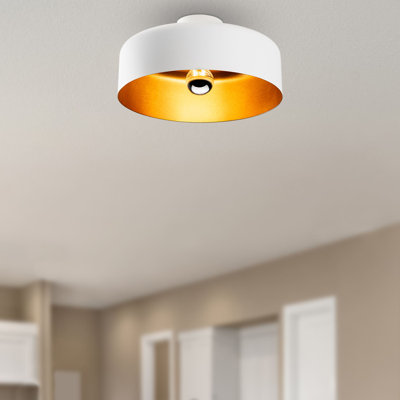 Élégant lustre en métal blanc de 13,8 po x 13,8 po x 7,1 po | Comprend 1 x douille E27 (40 W maximum, ampoule non incluse) | Conception élégante pour le salon et la salle à manger, corps en métal durable certifié IP20, éclairage domestique moderne