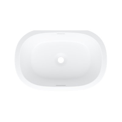 Barcelona Matte White Oval Undermount Bathroom Sink with Overflow