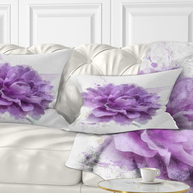 Coussin lombaire floral rose