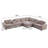 9 Piece Modern Corduroy L Shaped Power Reclining Sectional Couch with Storage & Wireless Charging-98751848