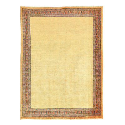 No Pattern and Not Solid Color Handmade Rectangle 3'6" x 4'11" Wool/Cotton Area Rug in Begie/Brown