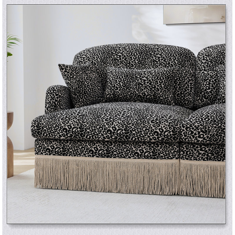 Canapé Comfy Chenille Leopard, Black Chenille