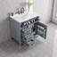 Meuble-lavabo de 30 po avec lavabo, meuble-lavabo moderne en bois d'hévéa avec 3 tiroirs et tablette réglable, rangement autoportant pour salle de bain