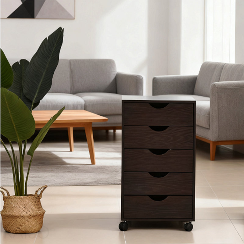 Classeur à 5 tiroirs classeur de style minimaliste, brun