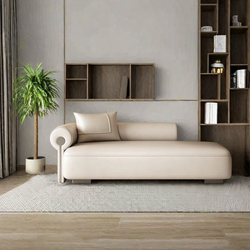 Éponge légère de luxe et fauteuil inclinable en bois massif, Face à la gauche, Beige