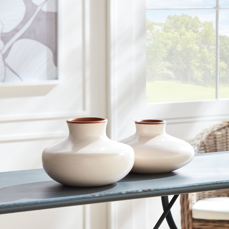 Chamel 6'' Handmade Ceramic Table Vase, White