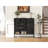 43.88-Inch, Black Woven, Sideboard, Adjustable Shelves, Arched Doors, Metal Legs, Home Use, Various Rooms Dining