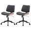 Armless Walnut Bentwood & Faux Leather Swivel Office Chair with Adjustable Height and Recline-82469163