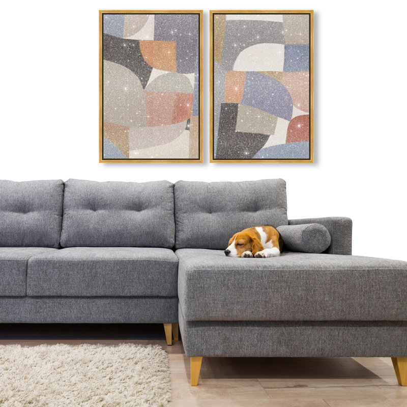 Muted Prelude Set Set by Oliver Gal, 50"H x 34"W, Gold Floater Frame