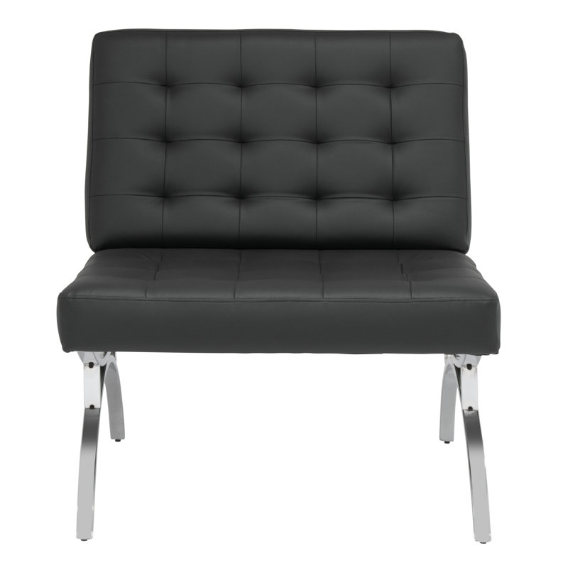 Fauteuil de chambre capitonné Alexuis, Noir