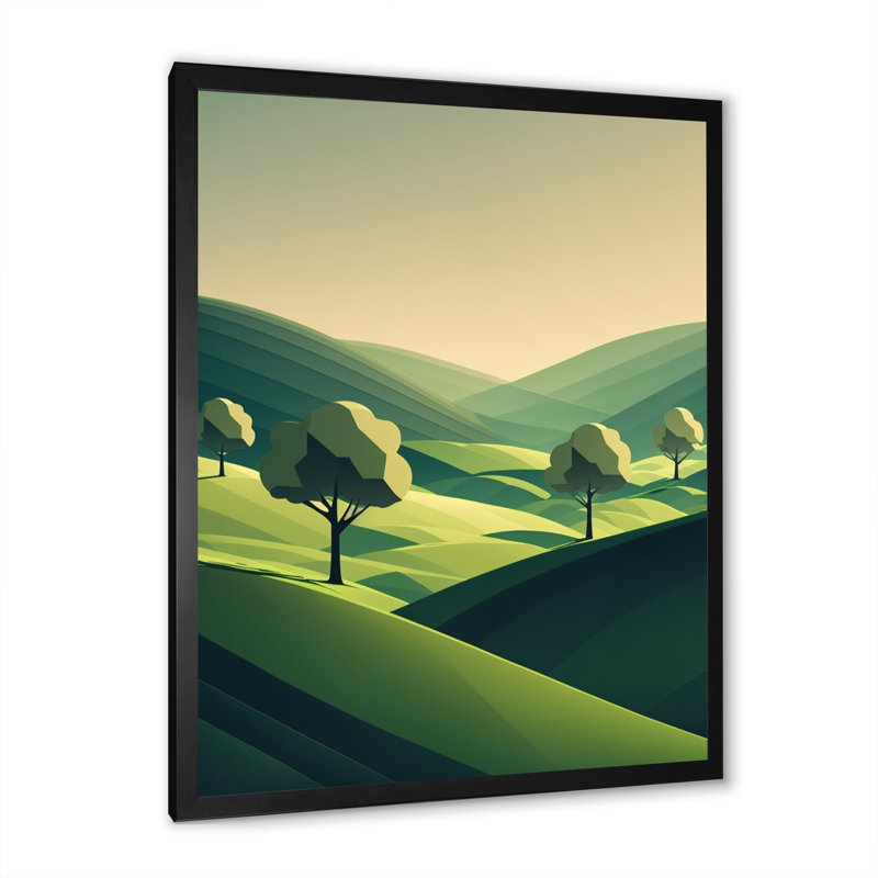 Printemps sur les montagnes vertes II - reproduction sur toile, Cadre photo noir, H 20 po x l 12 po x P 1 po