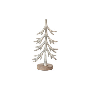 Cast Aluminum Tree With Mango Wood Base
