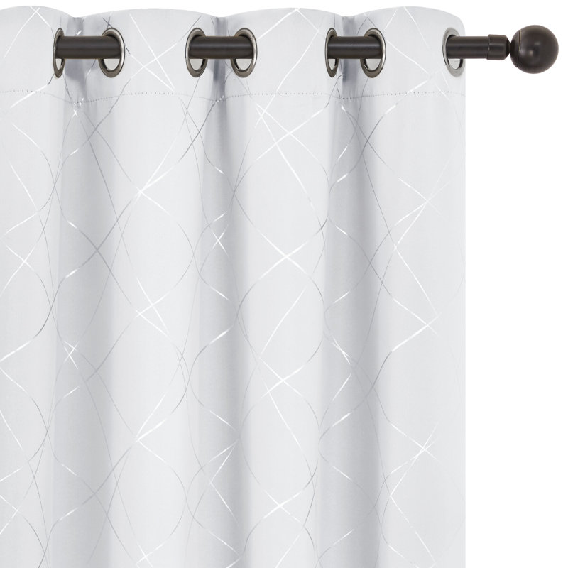 Cheol Blackout Curtain Pair, 55cm Width x 229cm Drop, Silver Grey