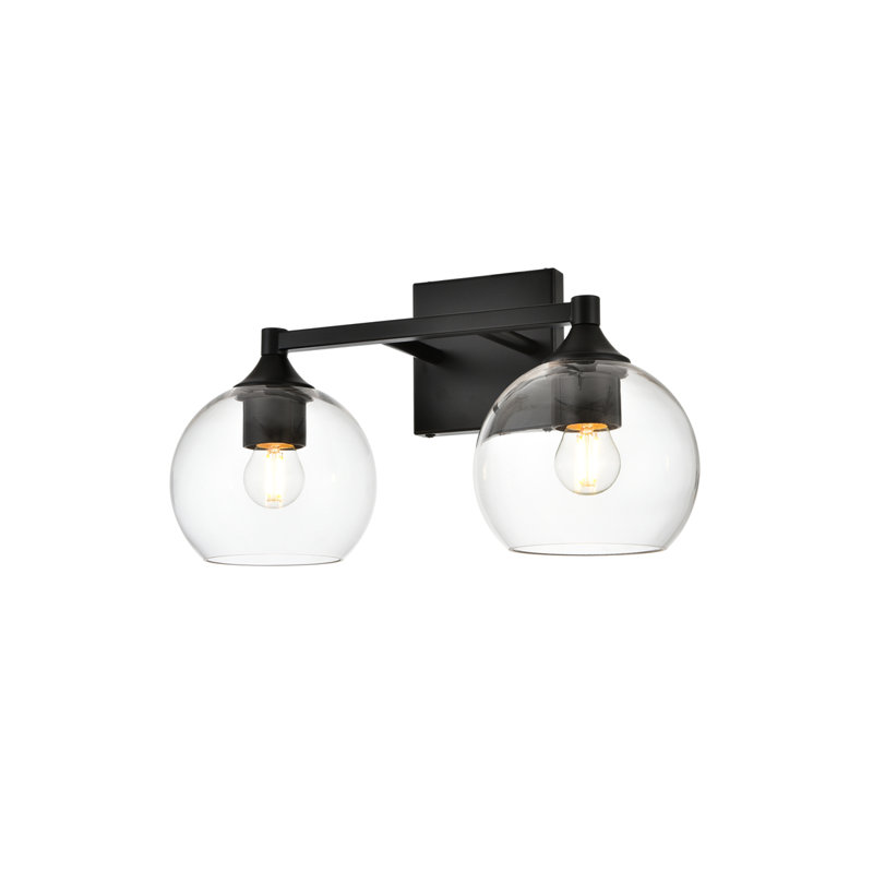 Lumière de meuble-lavabo à intensité variable, Noir, Deux lumières, H 9 po x l 16 po x P 16 po