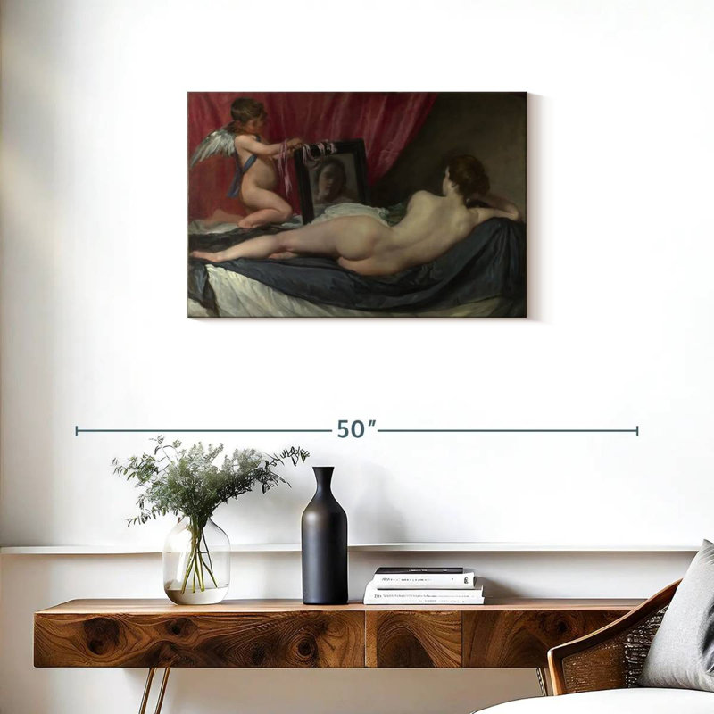 Hardie Venus à son miroir, H 20 po x l 30 po