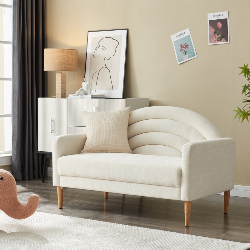 Canapé rembourré à deux places Michala, Polyester crème, H 31,5 po x l 49,6 po x P 30,7 po