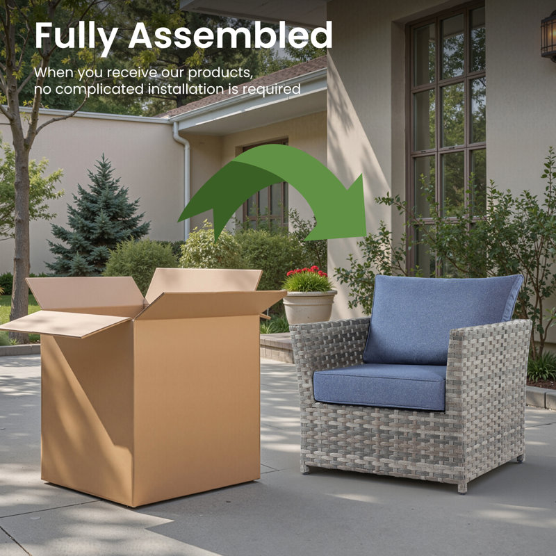 Ignatz 9 - Person Patio Sectional Seating Group with Cushions, Light Blue