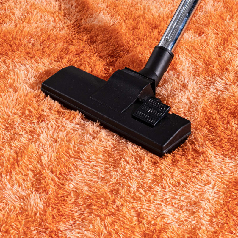 5x7 ft Fluffy Rug for Living Room, Soft Tie-Dyed Orange Area Rug, Non-Slip Carpet for Bedroom Home Decor, Rectangle 5' x 7'