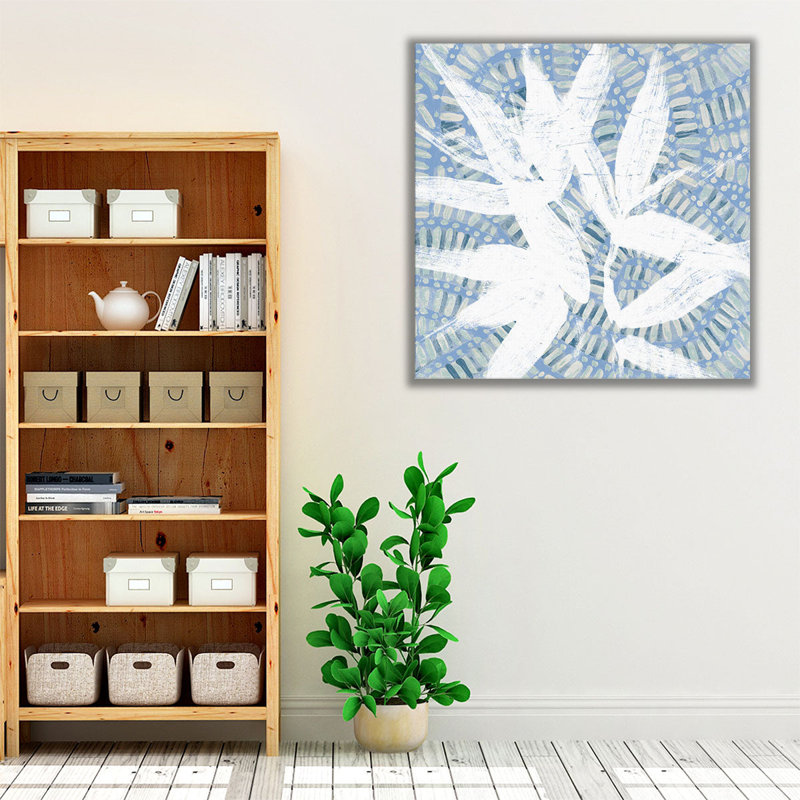 «Blue Beach Rattan I», reproduction d'art sur toile, H 24 po x l 24 po