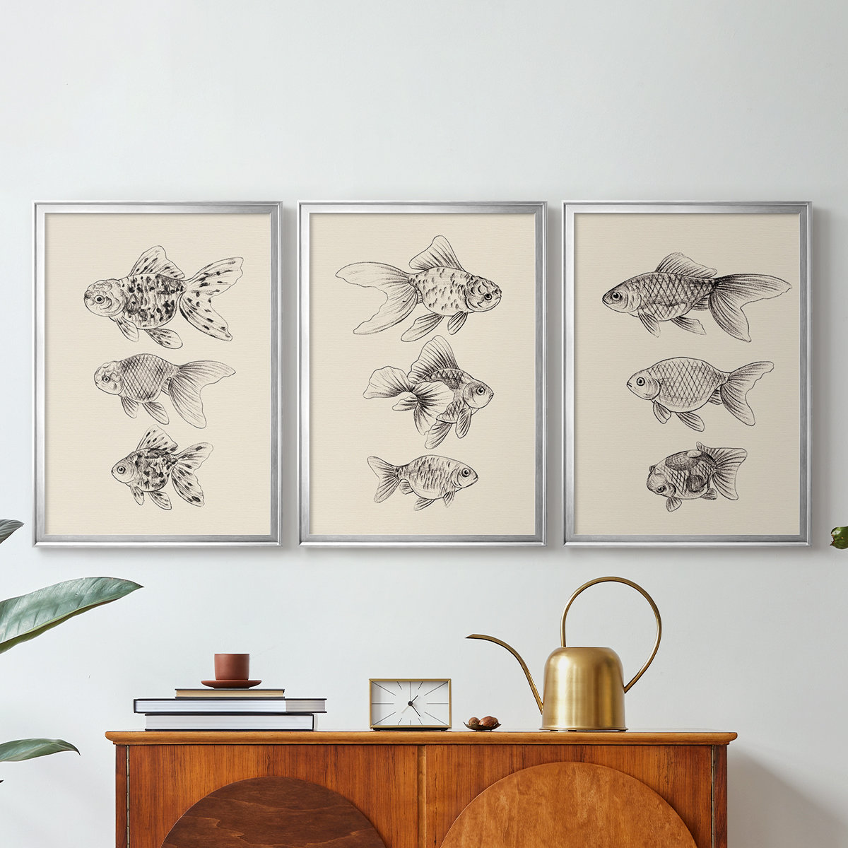 Red Barrel Studio® Goldfish II -Custom Framed Wrapped Gallery Canvas ...