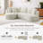 Boneless Chaise Curved Corduroy Sectional Sofa, Extra Large Deep Seats, Modular Layout, No Assembly-329000109-329000107
