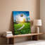 Toile, illustration stylisée vibrante représentant un paysage vert luxuriant avec art mural-1064339225