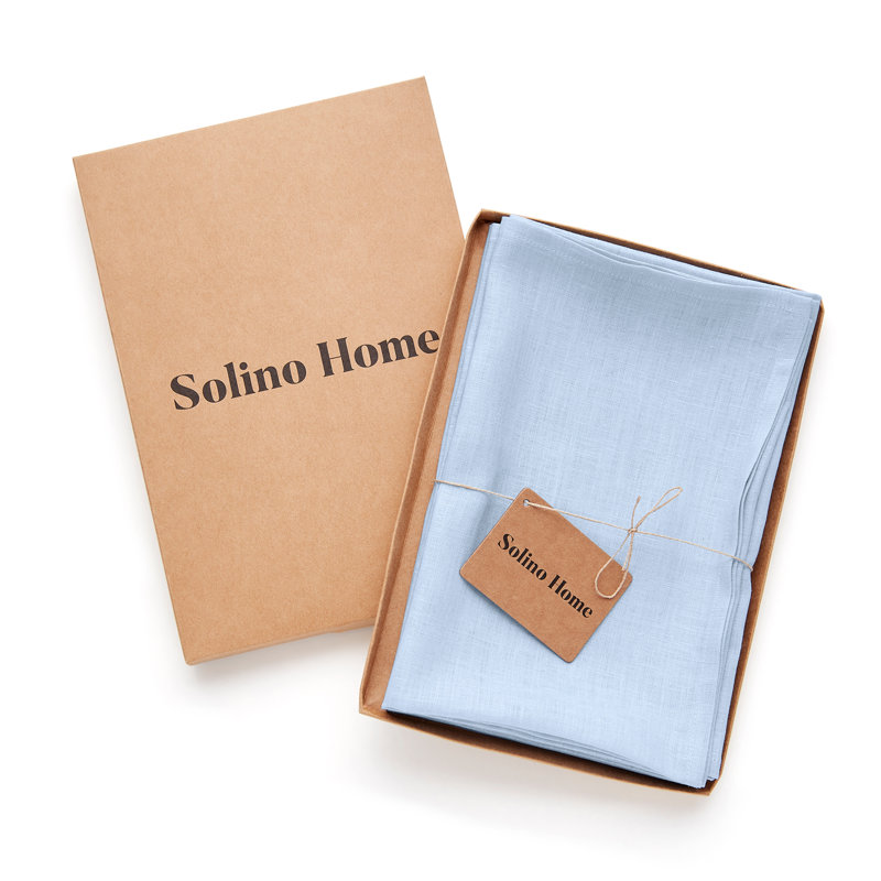 100% Pure Linen Dinner Napkins - Fete, Sky Blue
