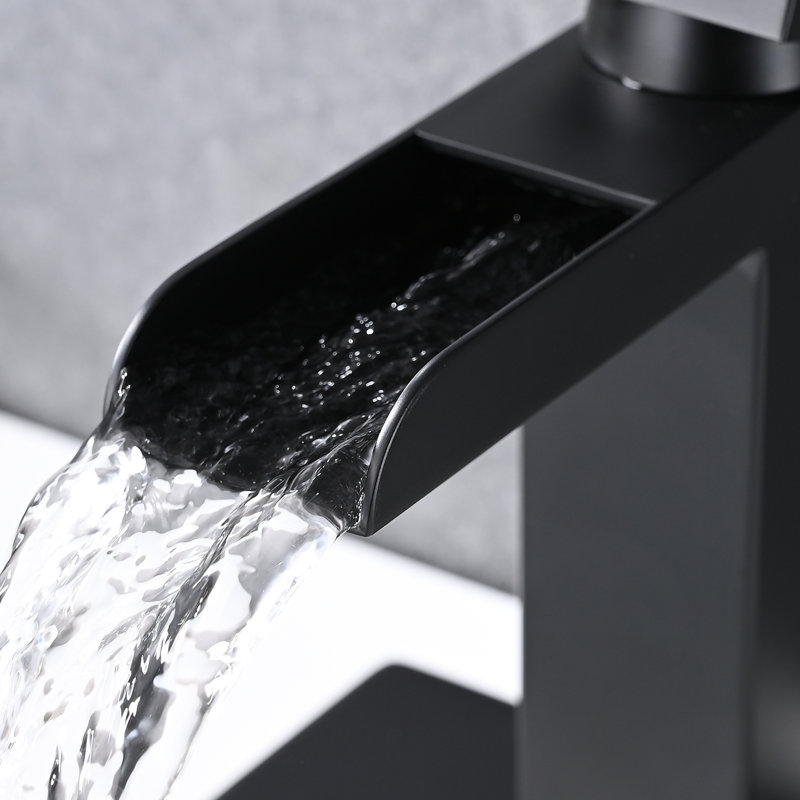 Single-handle Bathroom Faucet with Drain Assembly, Matte Black