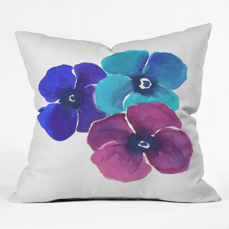 Jewel Tone Pansies Modern & Contemporary Floral Duvet Cover