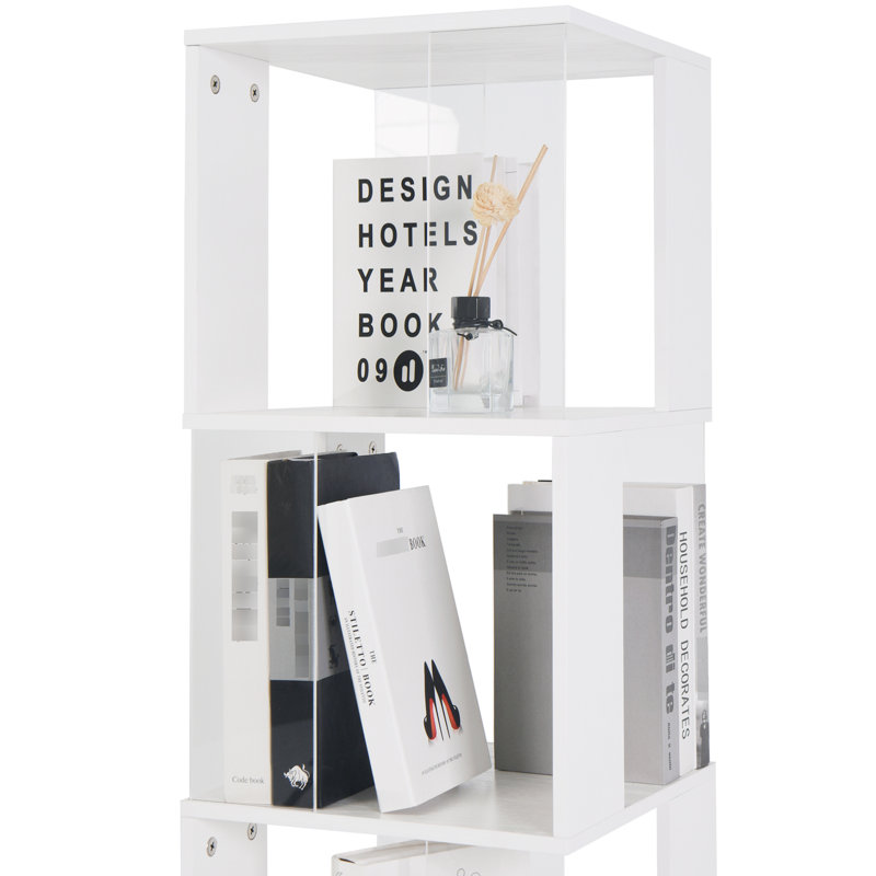 Bibliothèque à grande capacité rotative - Organise votre bibliothèque en plaque acrylique simple de style moderne qui pivote librement et pratique