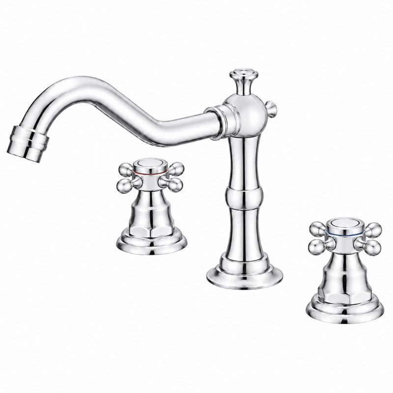 2-handle Bathroom Faucet with Drain Assembly, Polished Chrome