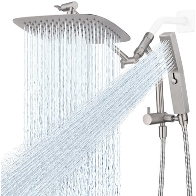 Pomme de douche à pluie en métal 10 pouces avec douchette combinée