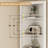 68" Tall Fluted Corner Cabinet For Bathroom, Modern Living Room & Kitchen - Adjustable Shelves, Space-saving Natural Oak Storage, Curved Profile Design-1336248852