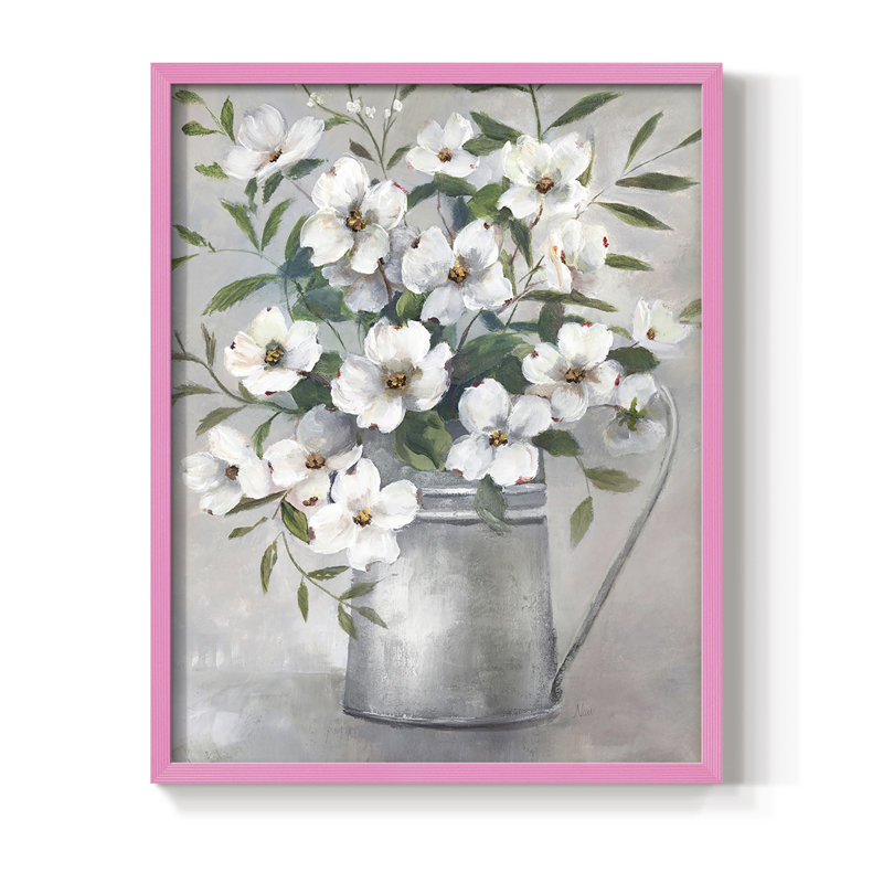 Cadeaux du printemps II, reproduction encadrée - bois massif, Rose, H 10 po x l 8 po